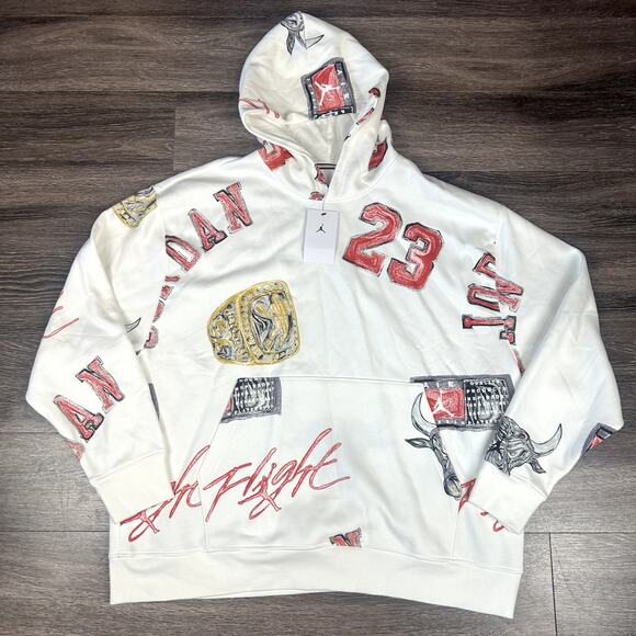 Nike Air Jordan Brooklyn Fleece Pullover Hoodie Men's Size XXL FN4545-133 - Picture 1 of 4